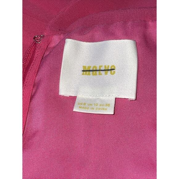 Maeve Pink With Orange Trim Pleated Short Dress Women's Size 6 - Picture 7 of 7